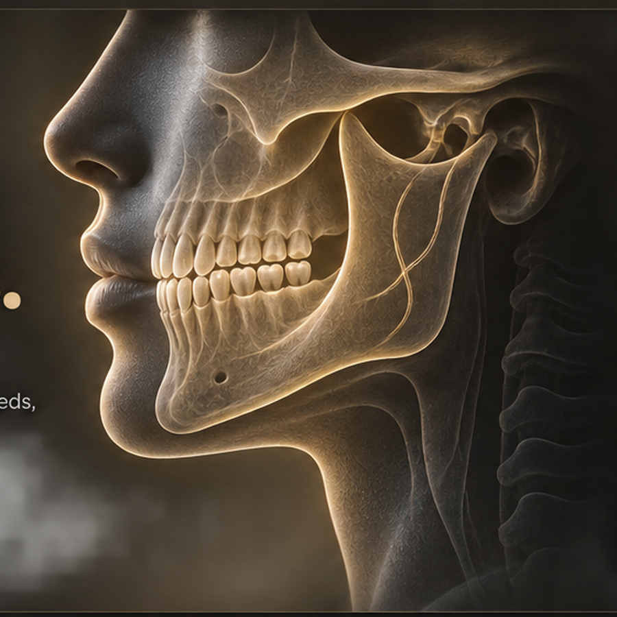 Illustration of the facial and jaw anatomy